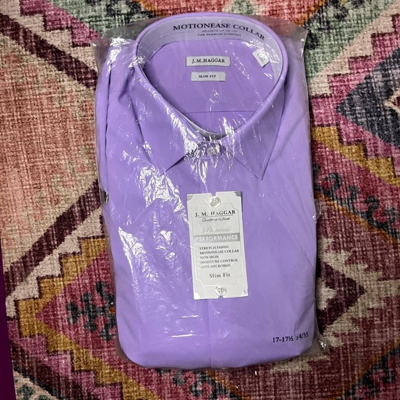 Premium Lavender Men's Button-up (J.M. Haggar, Size 17-17 1/2 -- 34/35) - Picture 1 of 4